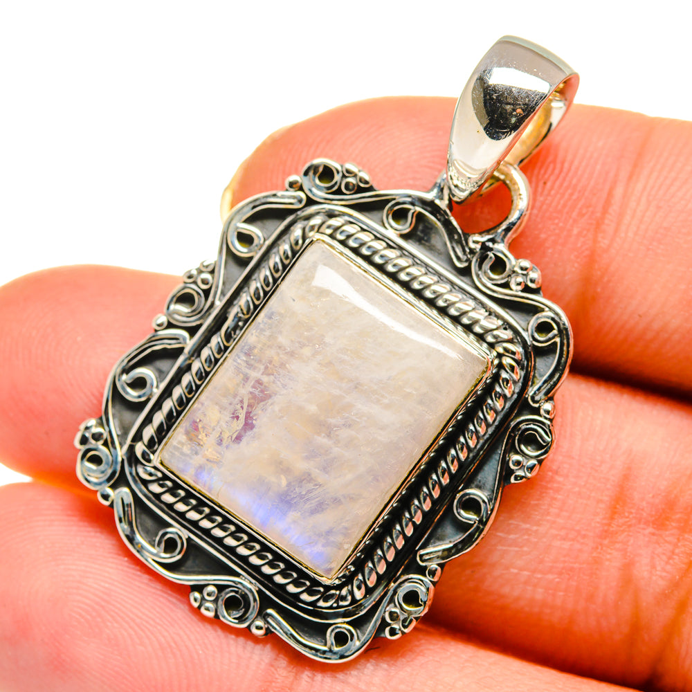 Rainbow Moonstone Pendants handcrafted by Anasilvercos - PD11823