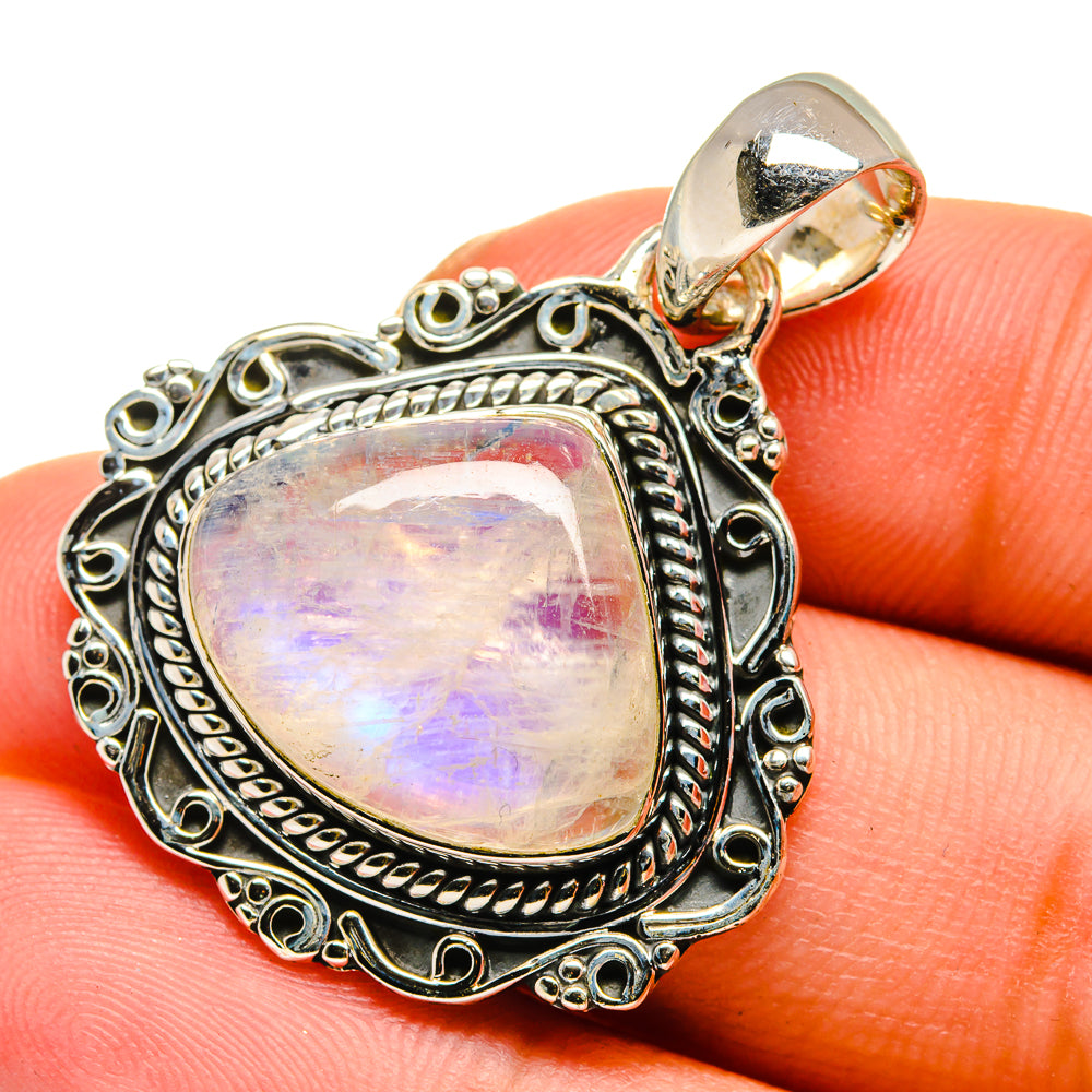 Rainbow Moonstone Pendants handcrafted by Anasilvercos - PD11835