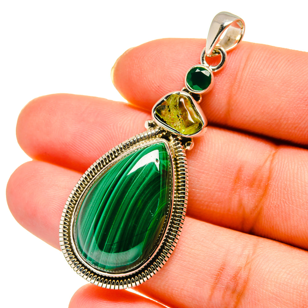 Malachite Pendants handcrafted by Anasilvercos - PD11858