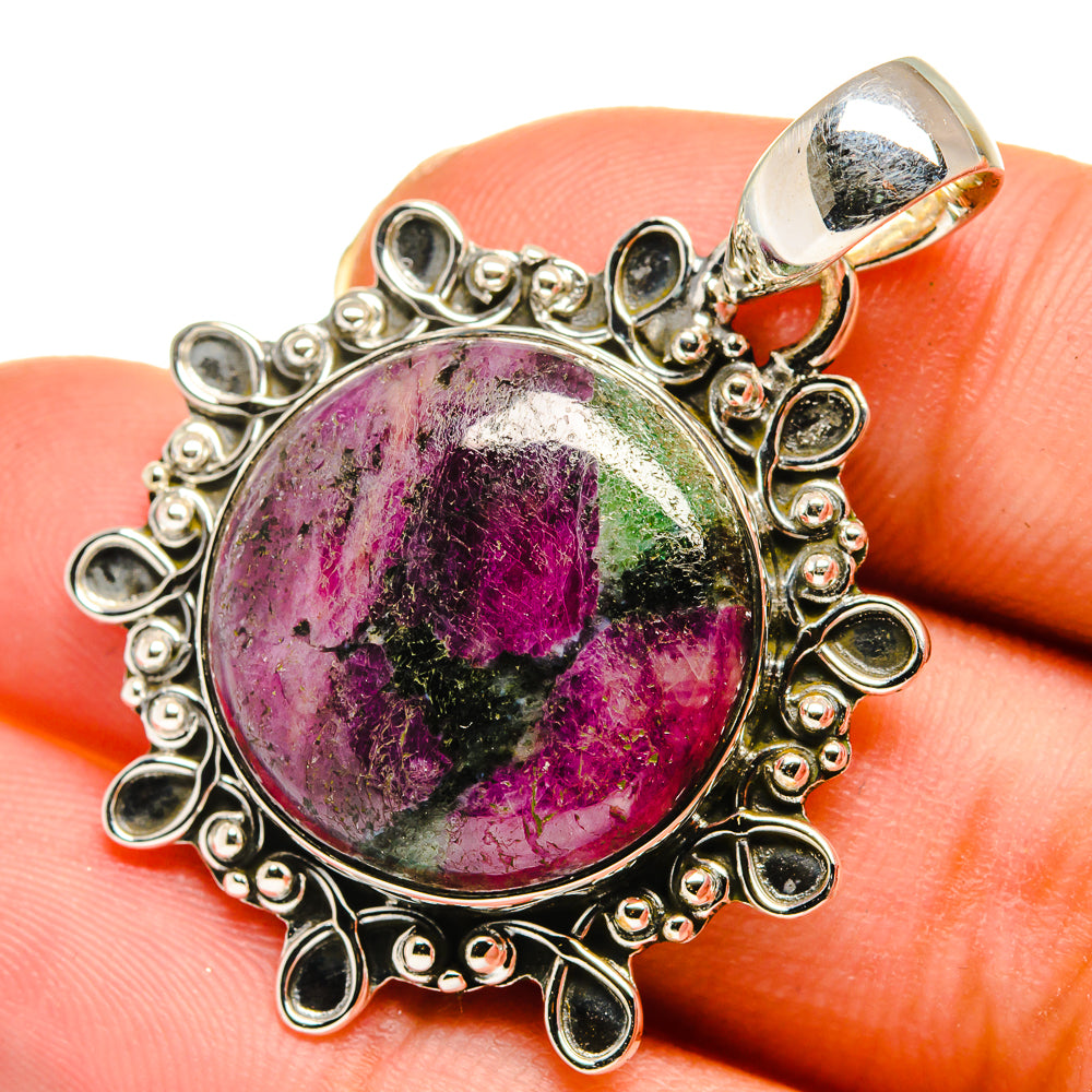 Ruby Zoisite Pendants handcrafted by Anasilvercos - PD11861
