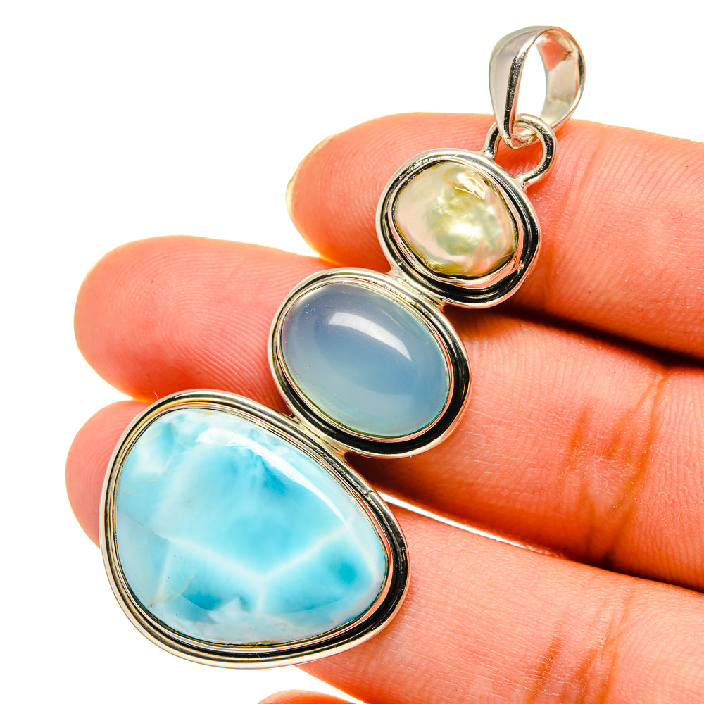 Larimar Pendants handcrafted by Anasilvercos - PD11863