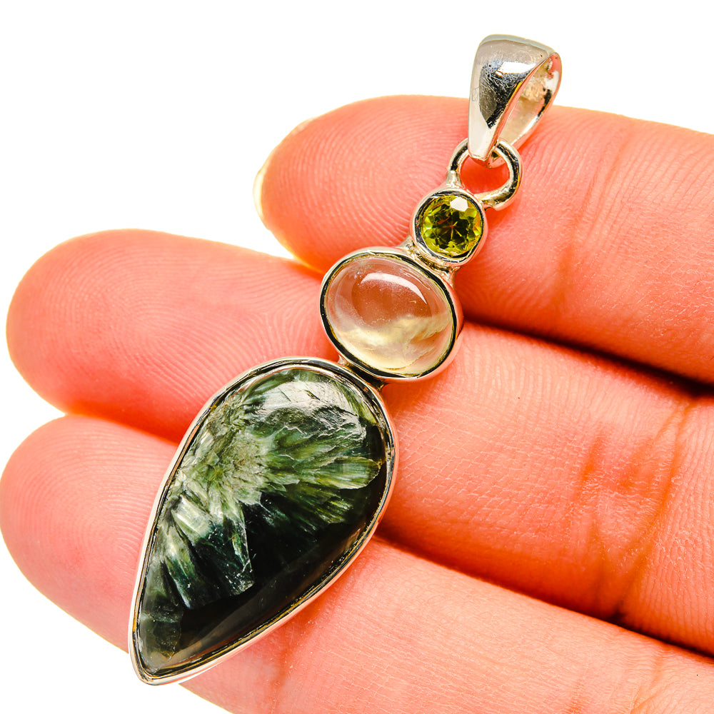 Seraphinite Pendants handcrafted by Anasilvercos - PD11893