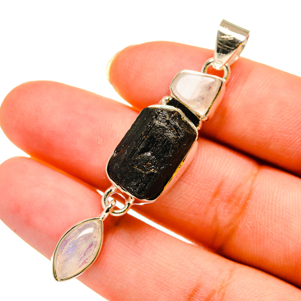 Black Tourmaline Pendants handcrafted by Anasilvercos - PD11899