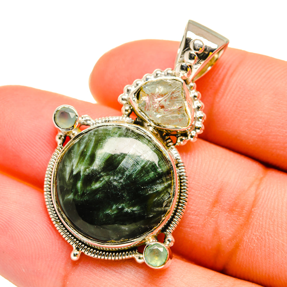 Seraphinite Pendants handcrafted by Anasilvercos - PD11902