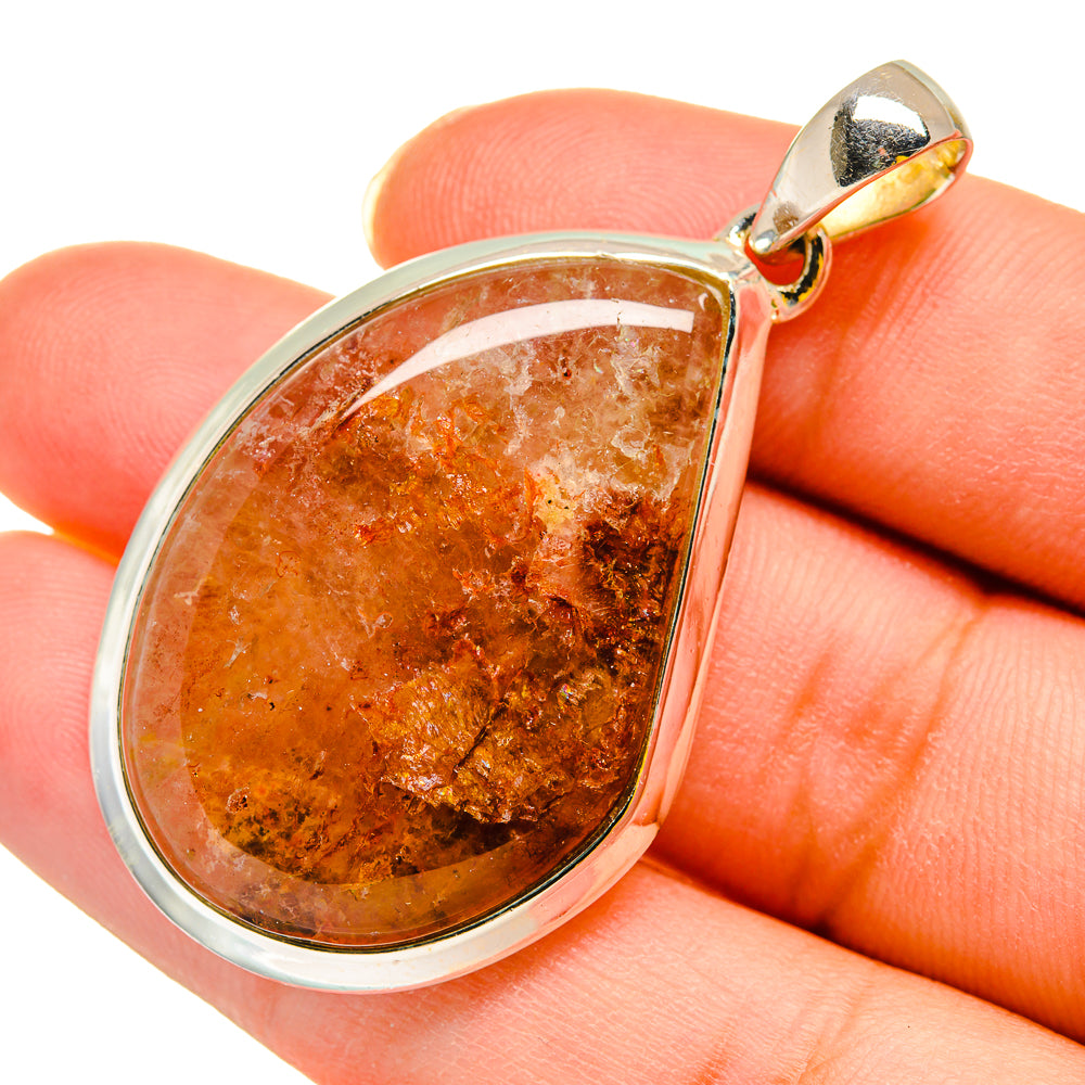 Strawberry Quartz Pendants handcrafted by Anasilvercos - PD11908