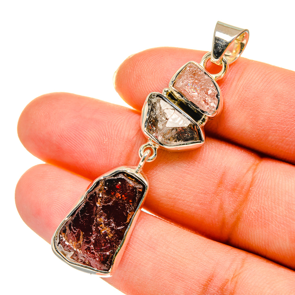 Garnet Pendants handcrafted by Anasilvercos - PD11918