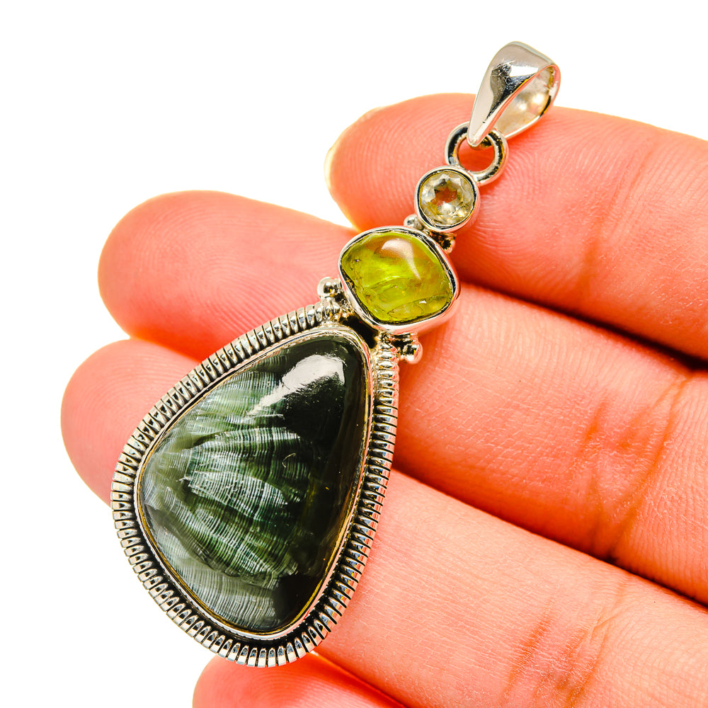 Seraphinite Pendants handcrafted by Anasilvercos - PD11927