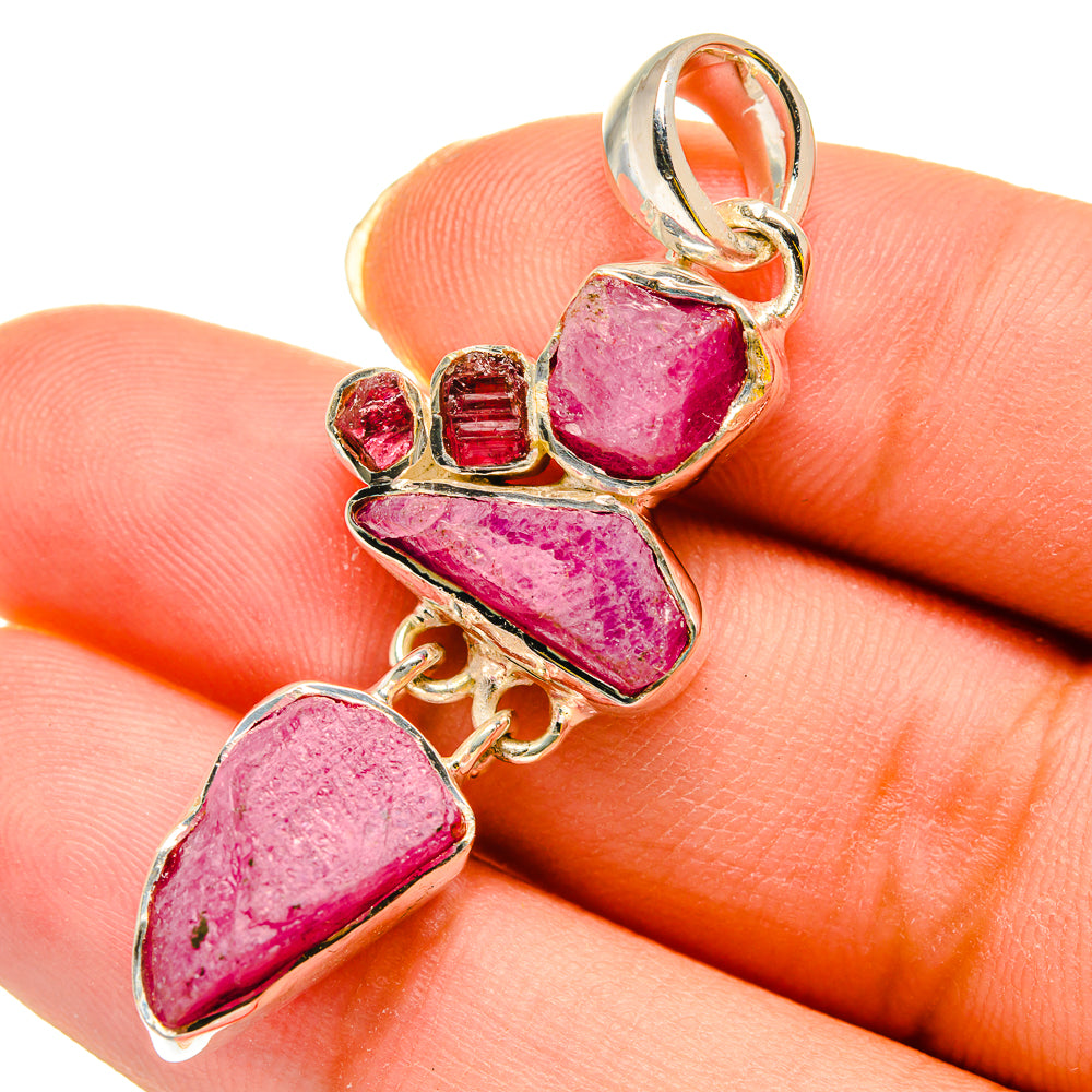 Pink Tourmaline Pendants handcrafted by Anasilvercos - PD11929