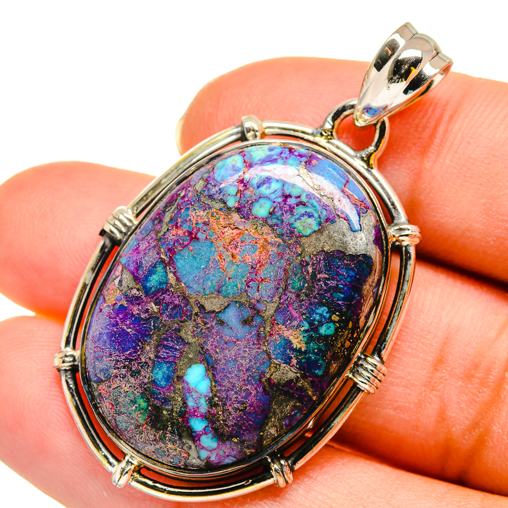 Purple Copper Composite Turquoise Pendants handcrafted by Anasilvercos - PD11939