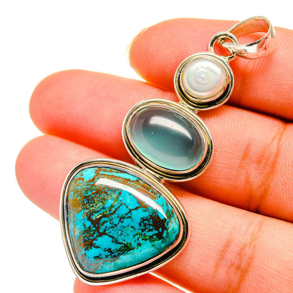 Chrysocolla Pendants handcrafted by Anasilvercos - PD11946