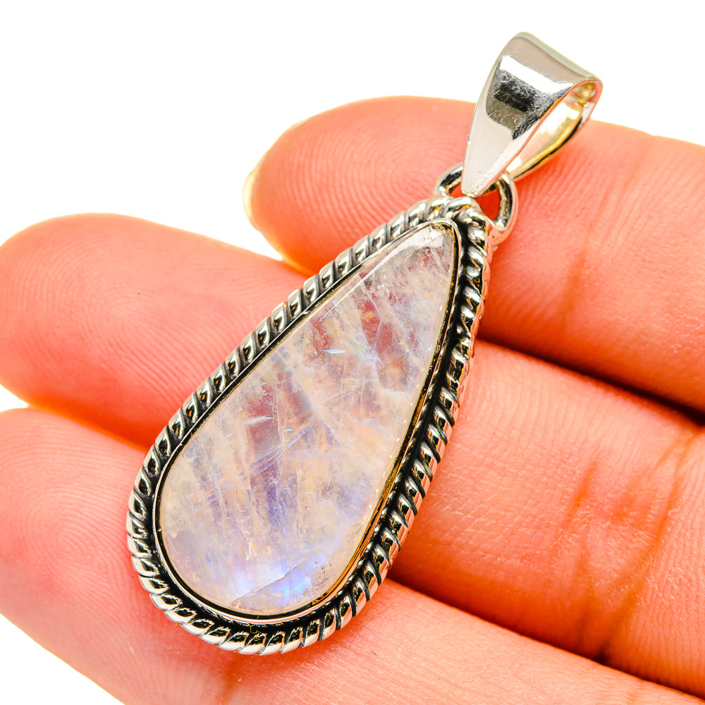 Rainbow Moonstone Pendants handcrafted by Anasilvercos - PD11954