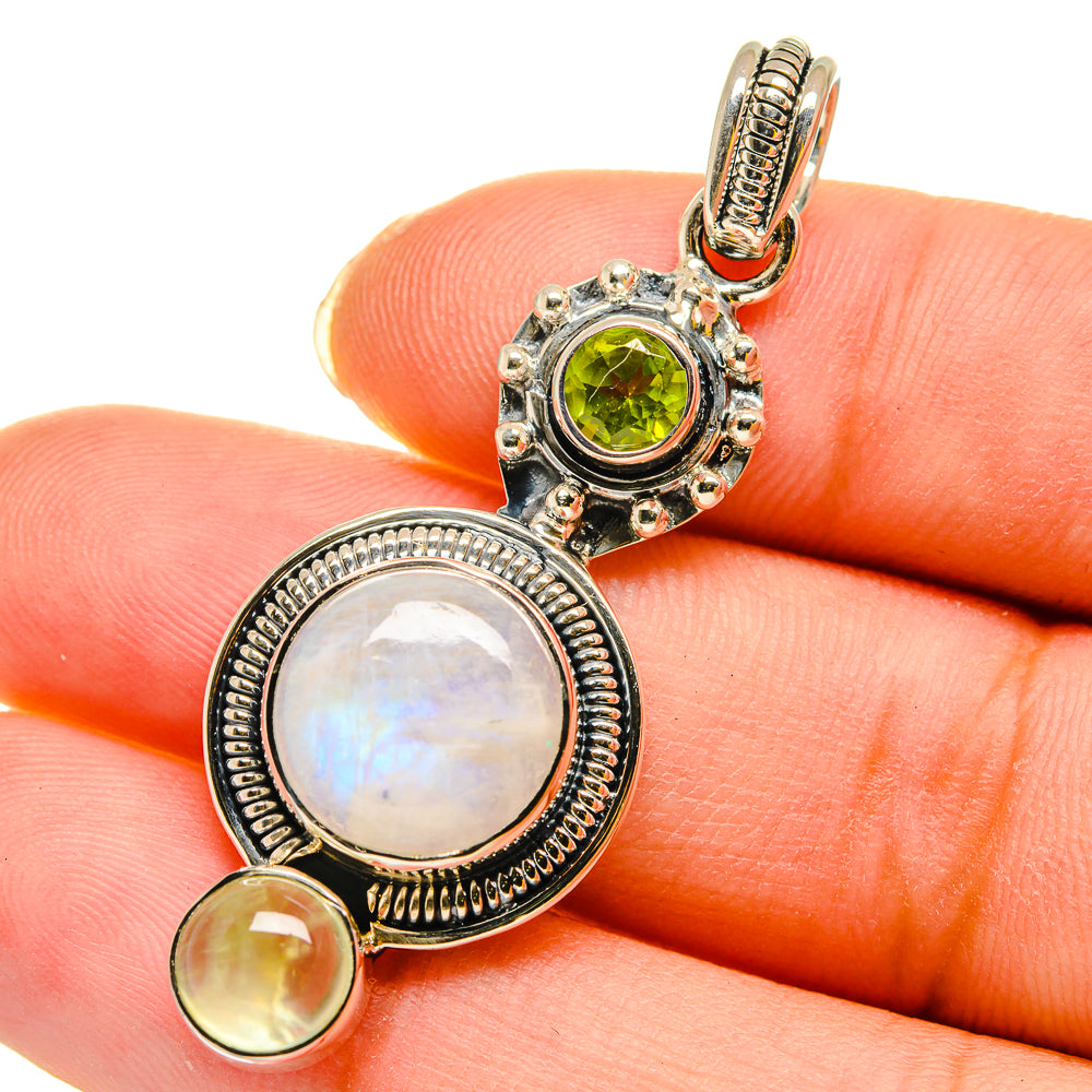 Rainbow Moonstone Pendants handcrafted by Anasilvercos - PD11962