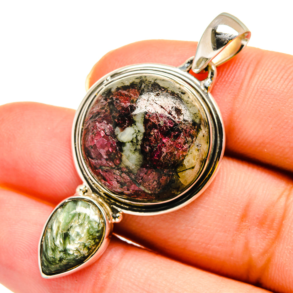 Russian Eudialyte Pendants handcrafted by Anasilvercos - PD11984