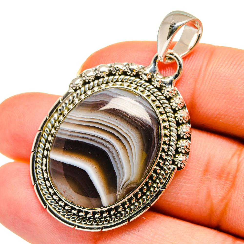 Botswana Agate Pendants handcrafted by Anasilvercos - PD11987