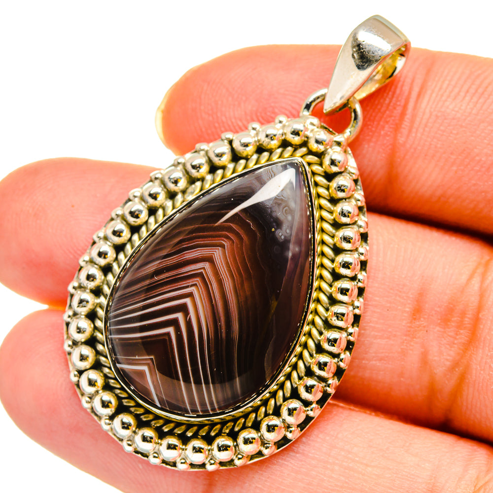 Botswana Agate Pendants handcrafted by Anasilvercos - PD12000