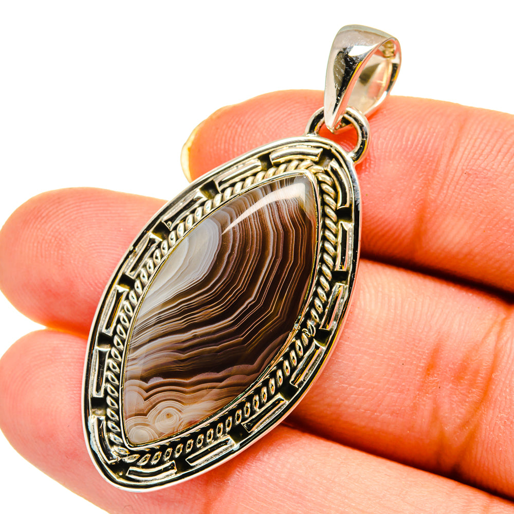 Botswana Agate Pendants handcrafted by Anasilvercos - PD12011