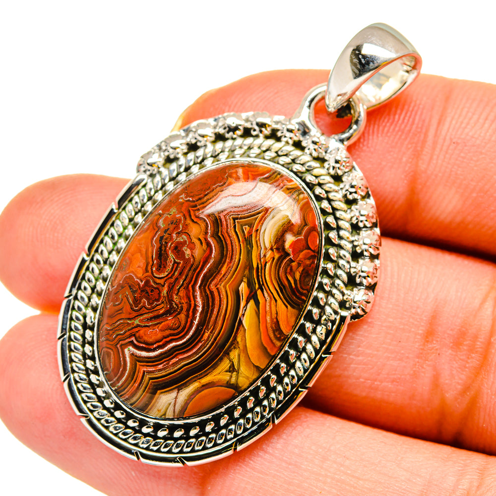 Crazy Lace Agate Pendants handcrafted by Anasilvercos - PD12014