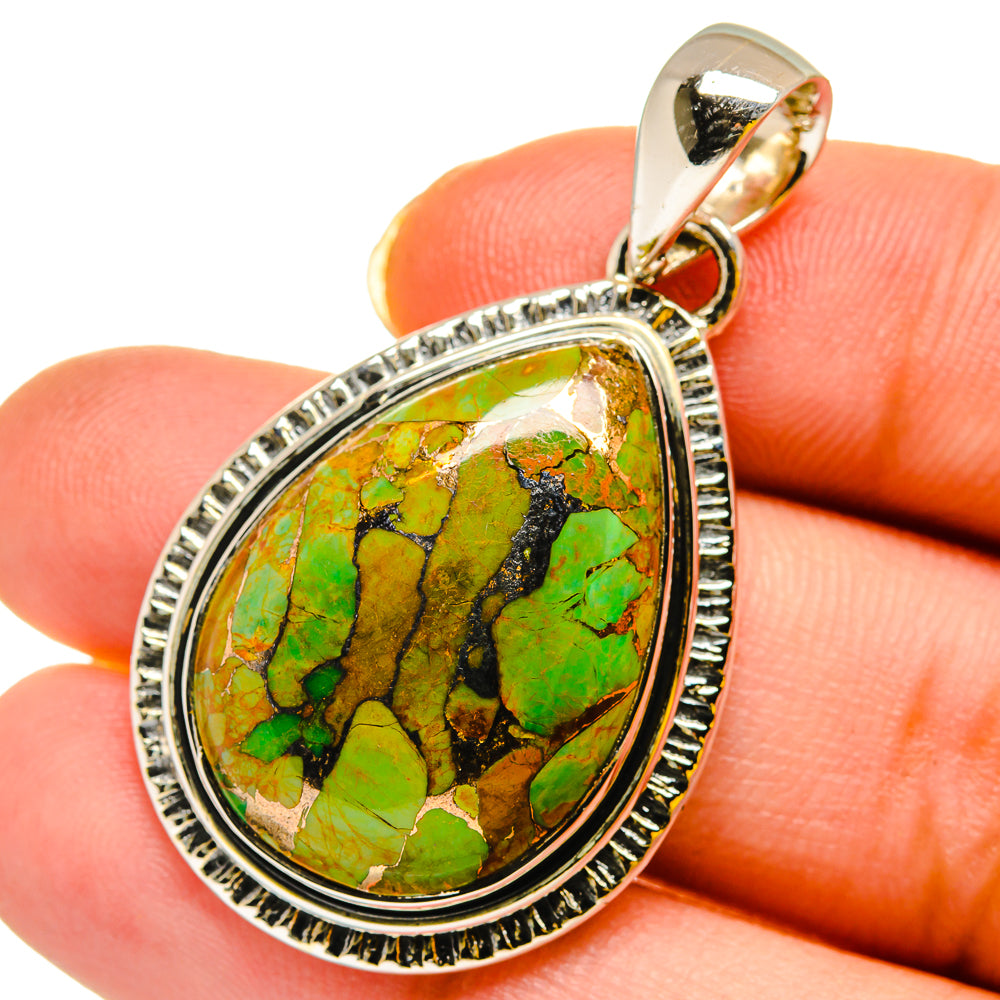 Green Copper Composite Turquoise Pendants handcrafted by Anasilvercos - PD12024
