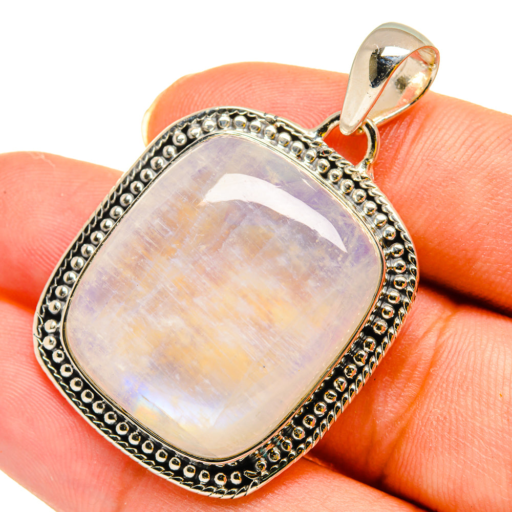 Rainbow Moonstone Pendants handcrafted by Anasilvercos - PD12048