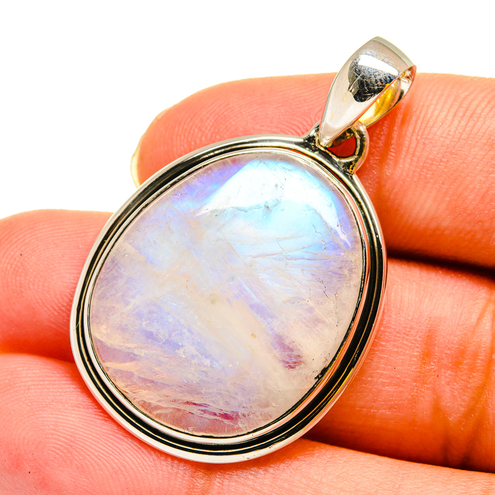 Rainbow Moonstone Pendants handcrafted by Anasilvercos - PD12049