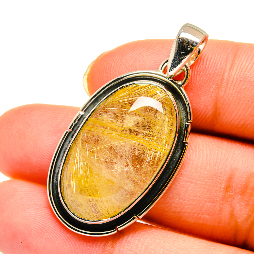 Rutilated Quartz Pendants handcrafted by Anasilvercos - PD12059