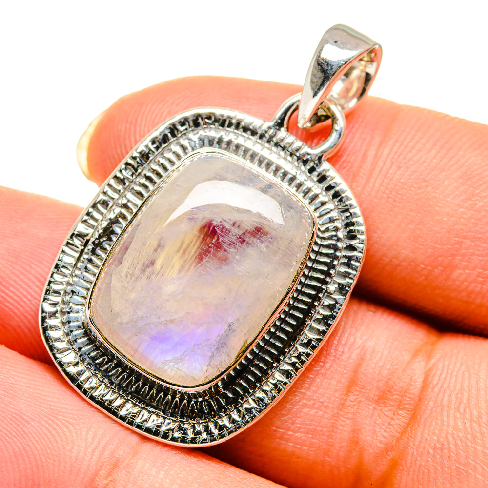 Rainbow Moonstone Pendants handcrafted by Anasilvercos - PD12074