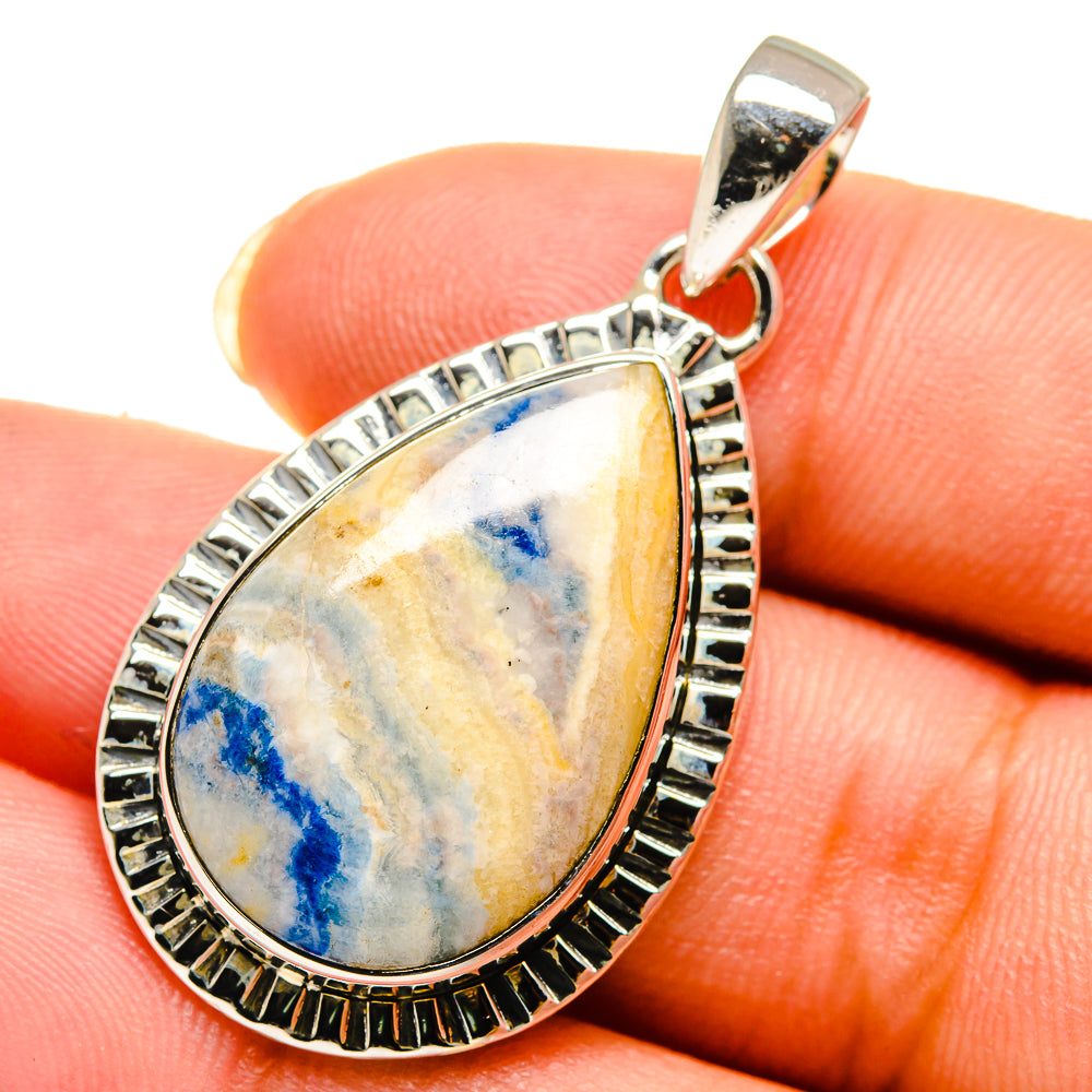 Blue Scheelite Pendants handcrafted by Anasilvercos - PD12076