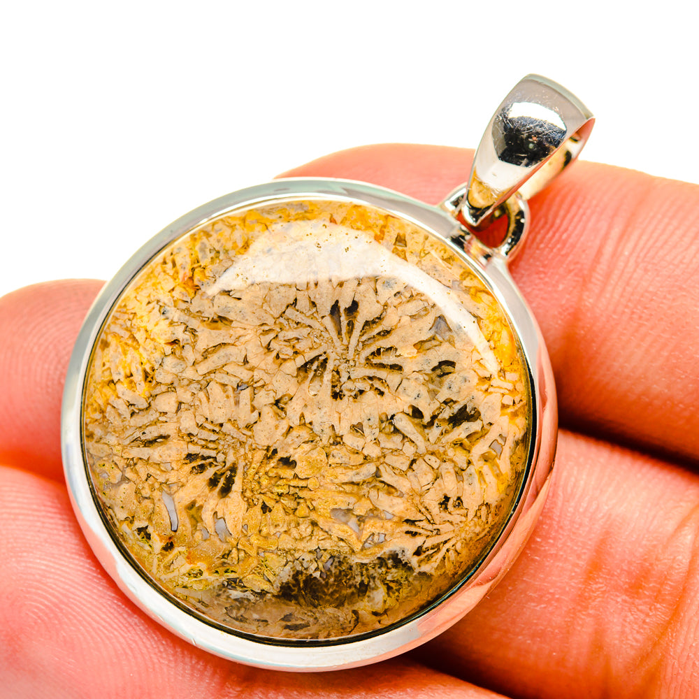 Fossil Coral Pendants handcrafted by Anasilvercos - PD12077