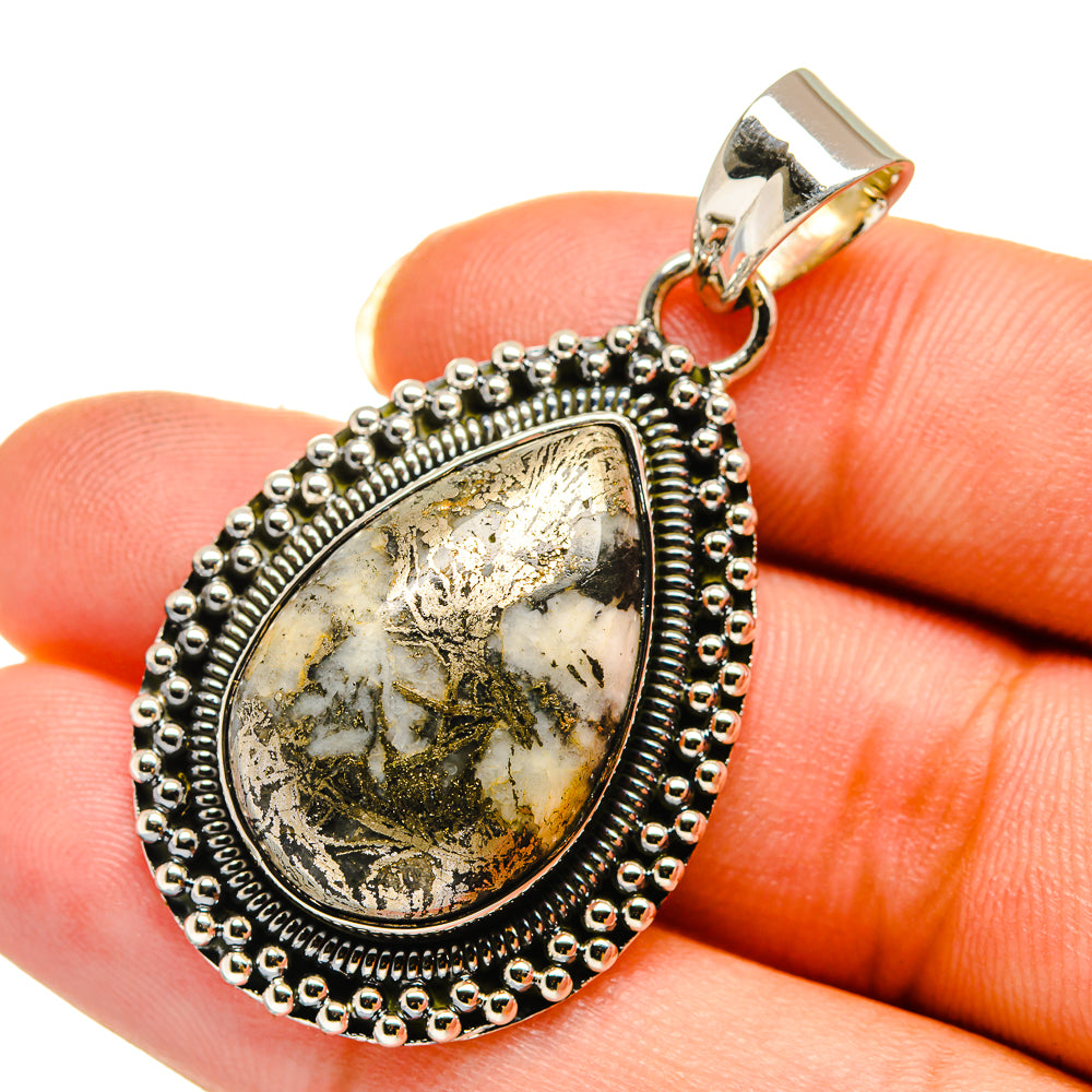 Pyrite Agate Pendants handcrafted by Anasilvercos - PD12079