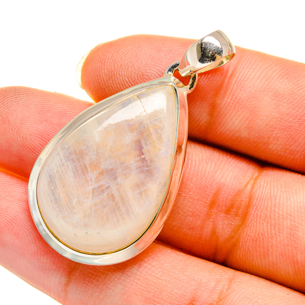 Rainbow Moonstone Pendants handcrafted by Anasilvercos - PD12082