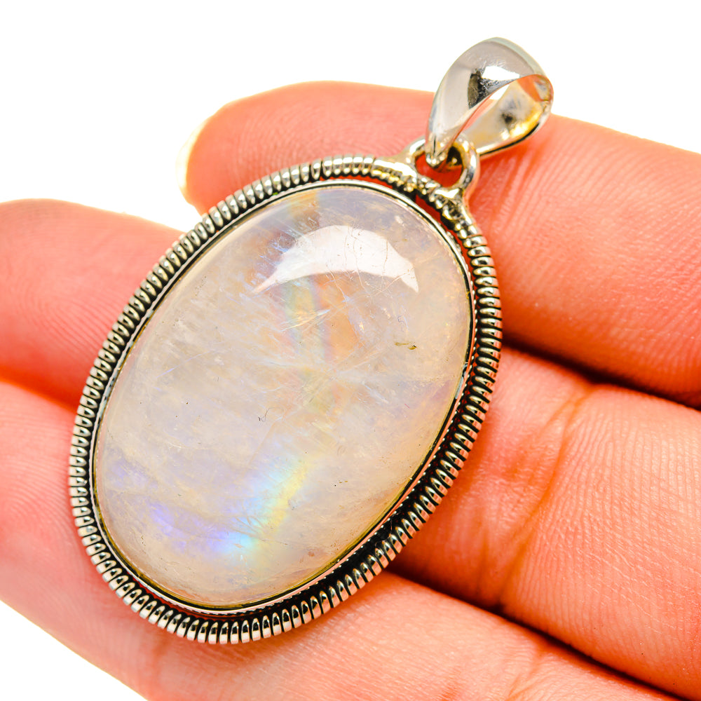 Rainbow Moonstone Pendants handcrafted by Anasilvercos - PD12086
