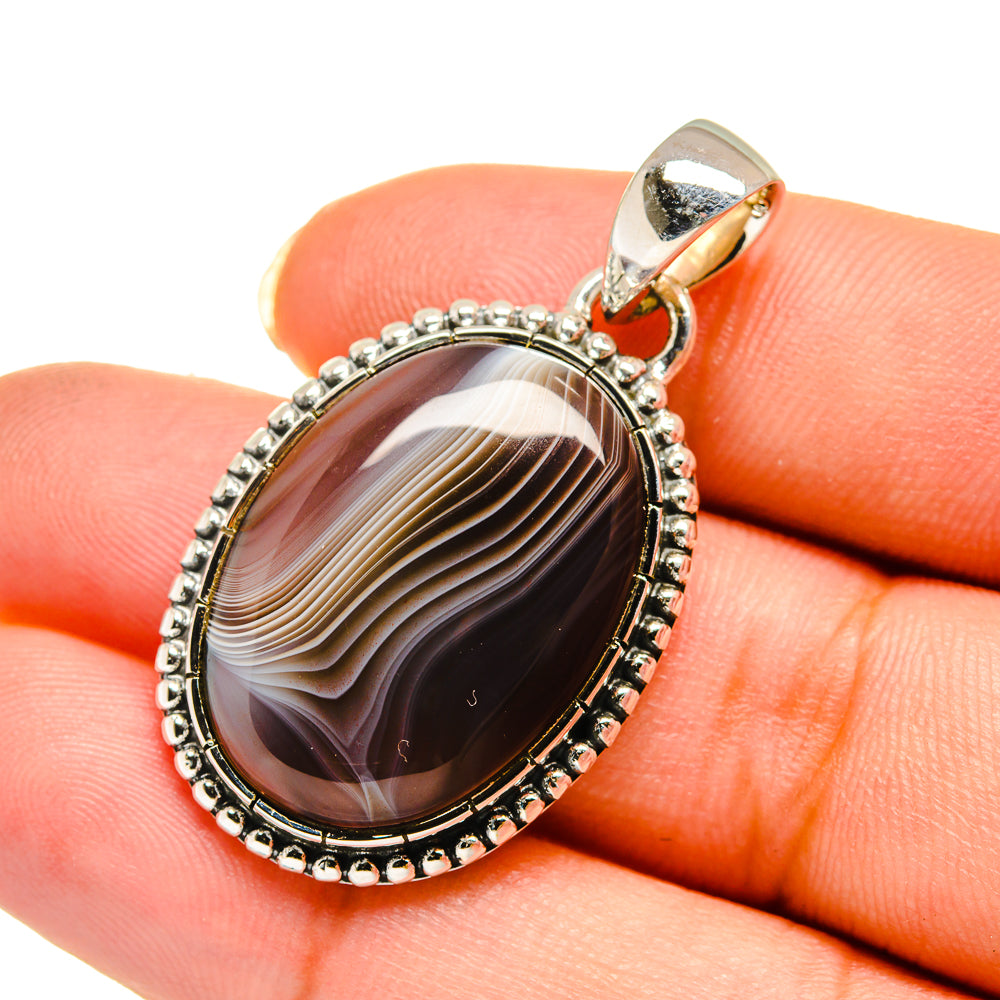 Botswana Agate Pendants handcrafted by Anasilvercos - PD12087
