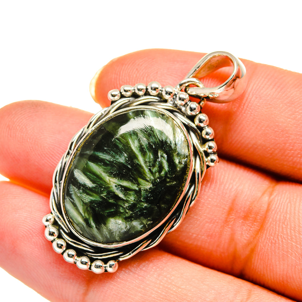 Seraphinite Pendants handcrafted by Anasilvercos - PD12097