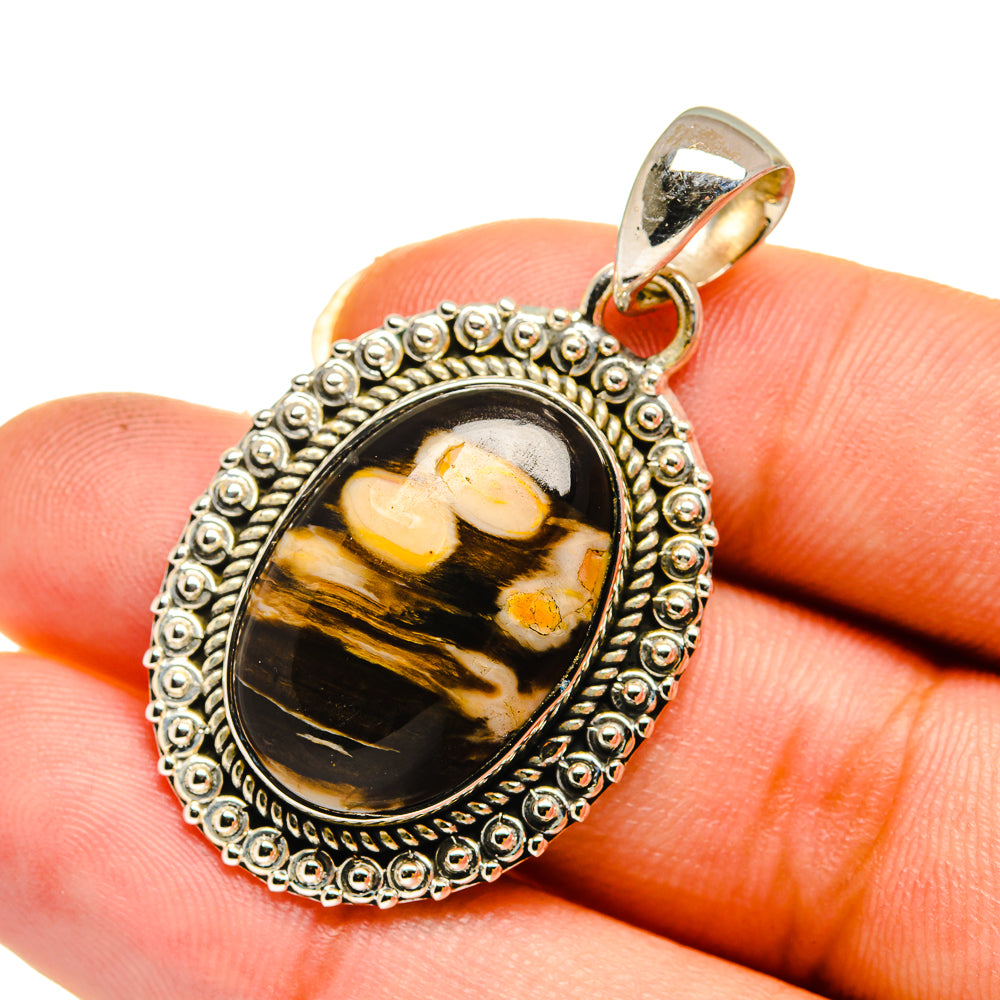 Peanut Wood Jasper Pendants handcrafted by Anasilvercos - PD12101