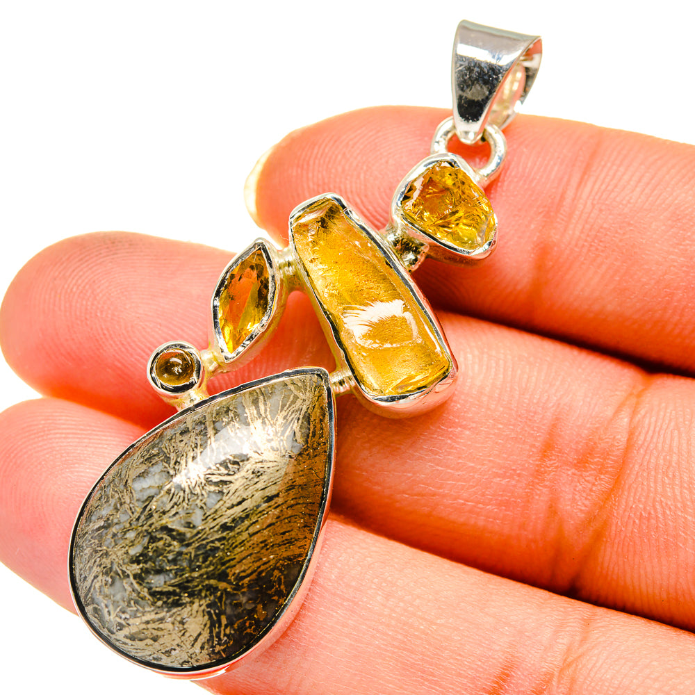 Pyrite Agate Pendants handcrafted by Anasilvercos - PD12114