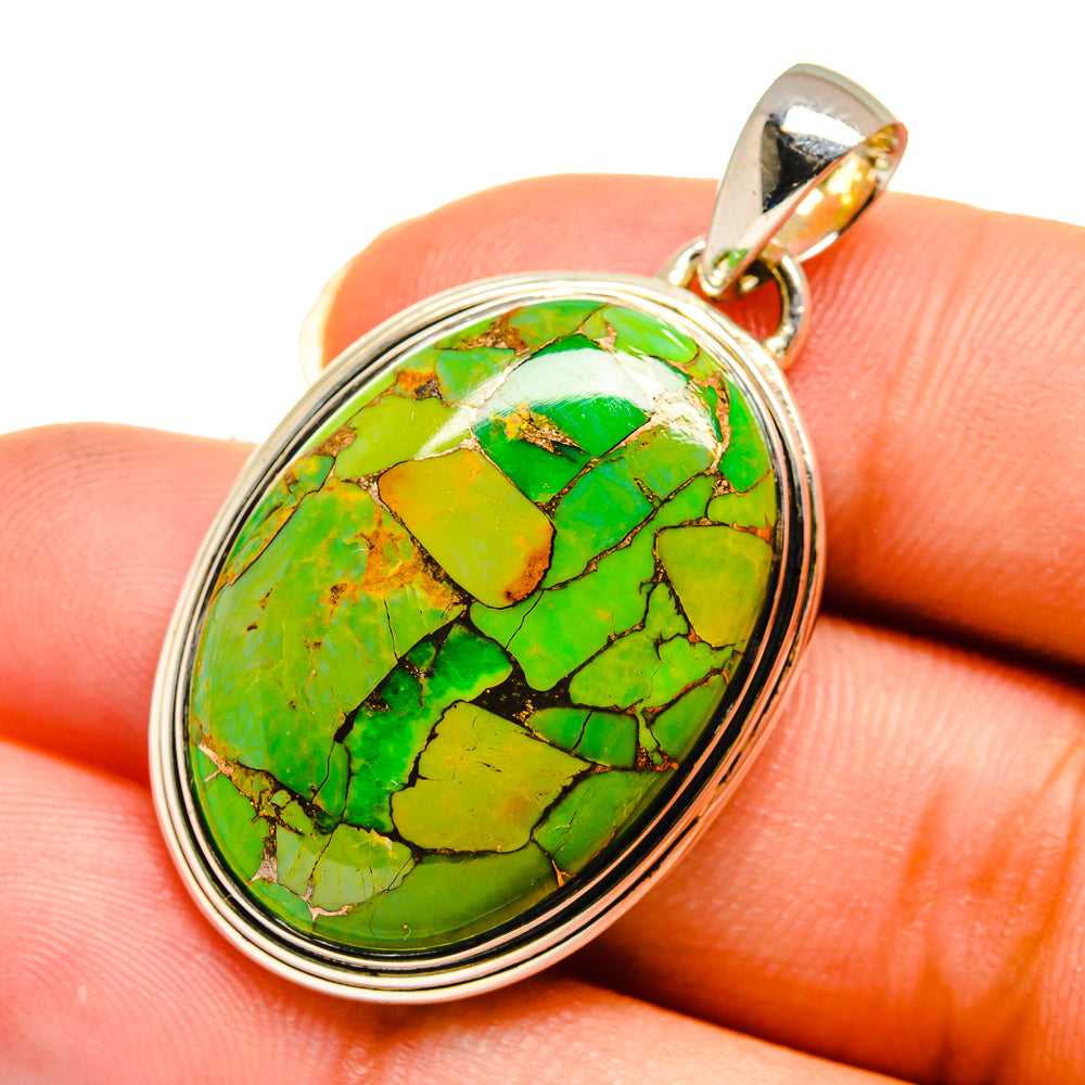 Green Copper Composite Turquoise Pendants handcrafted by Anasilvercos - PD12119