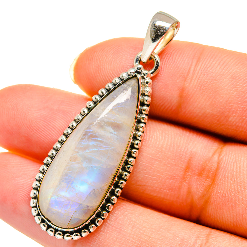 Rainbow Moonstone Pendants handcrafted by Anasilvercos - PD12135