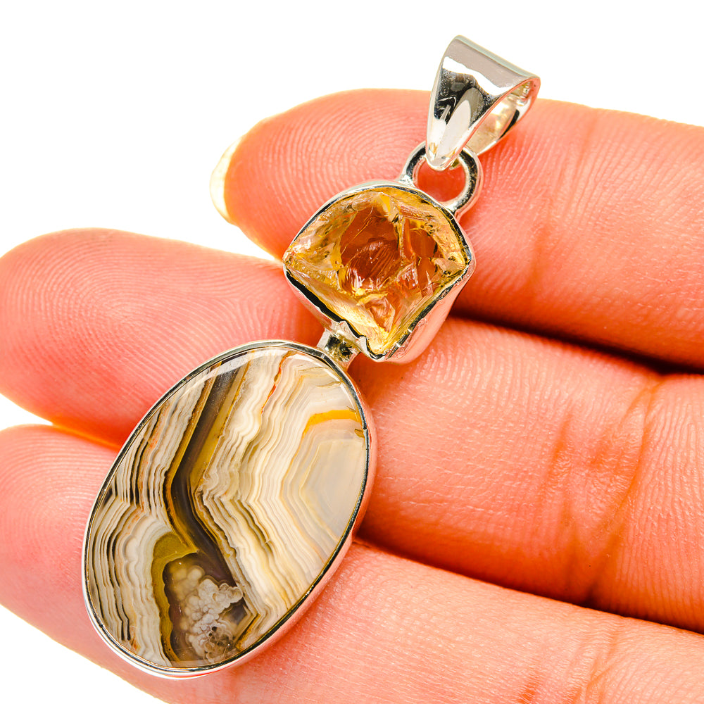 Laguna Lace Agate Pendants handcrafted by Anasilvercos - PD12136