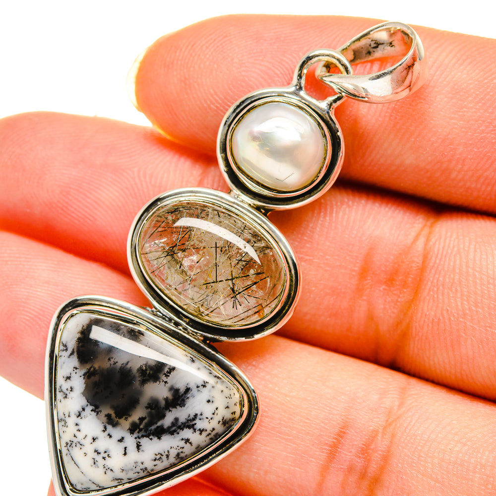 Dendritic Opal Pendants handcrafted by Anasilvercos - PD12137