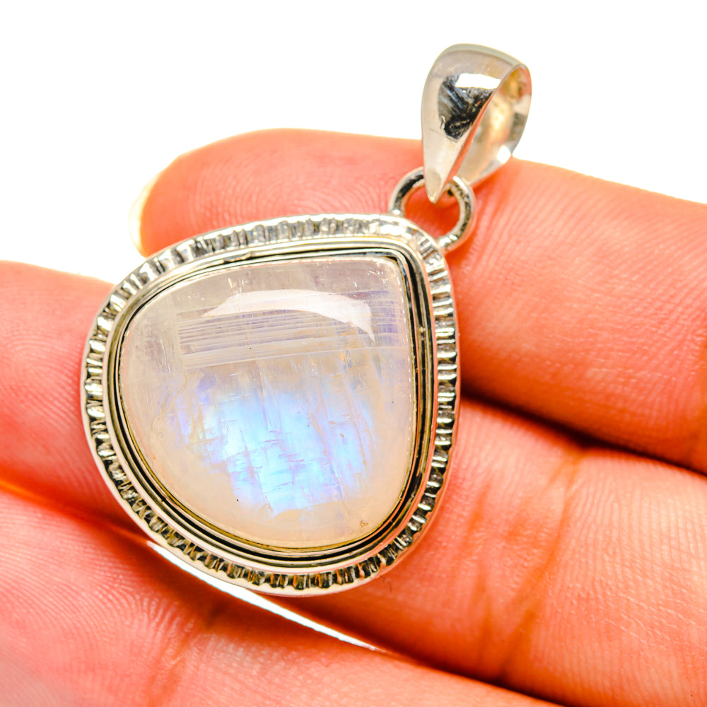 Rainbow Moonstone Pendants handcrafted by Anasilvercos - PD12140
