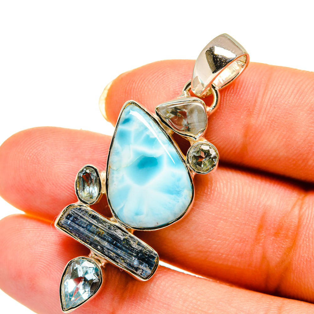 Larimar Pendants handcrafted by Anasilvercos - PD12145