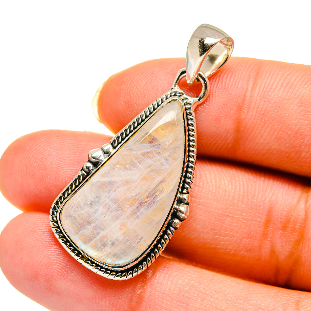 Rainbow Moonstone Pendants handcrafted by Anasilvercos - PD12146