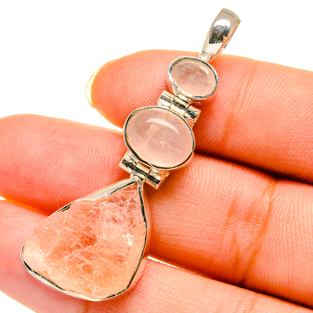 Rose Quartz Pendants handcrafted by Anasilvercos - PD12153