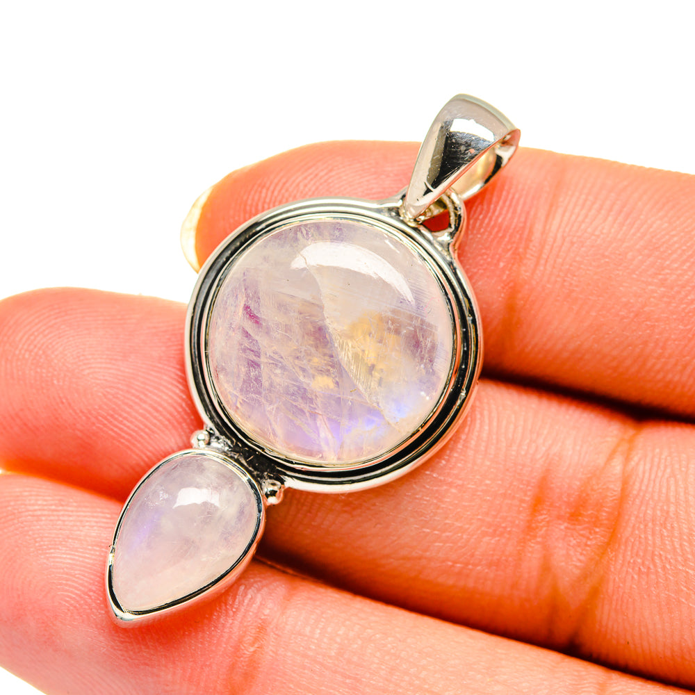 Rainbow Moonstone Pendants handcrafted by Anasilvercos - PD12156