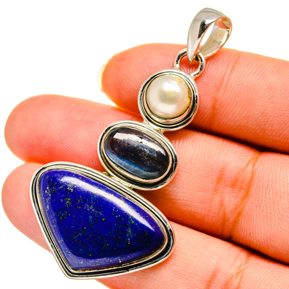 Lapis Lazuli Pendants handcrafted by Anasilvercos - PD12158