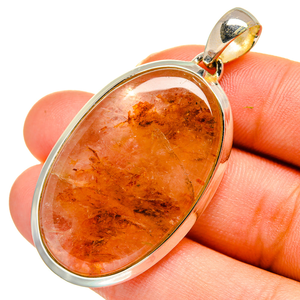 Strawberry Quartz Pendants handcrafted by Anasilvercos - PD12163