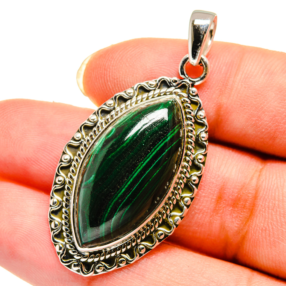 Malachite Pendants handcrafted by Anasilvercos - PD12166