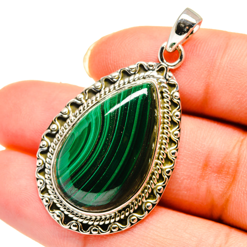 Malachite Pendants handcrafted by Anasilvercos - PD12170