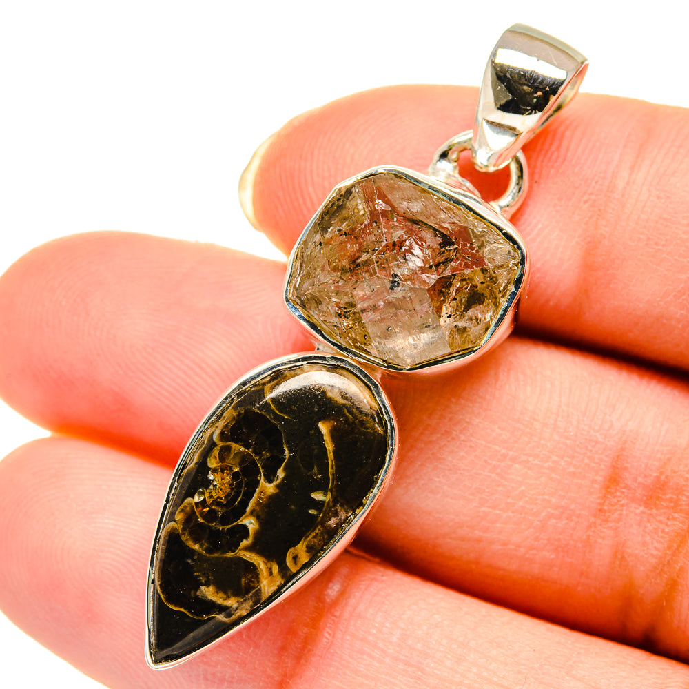 Turritella Agate Pendants handcrafted by Anasilvercos - PD12190