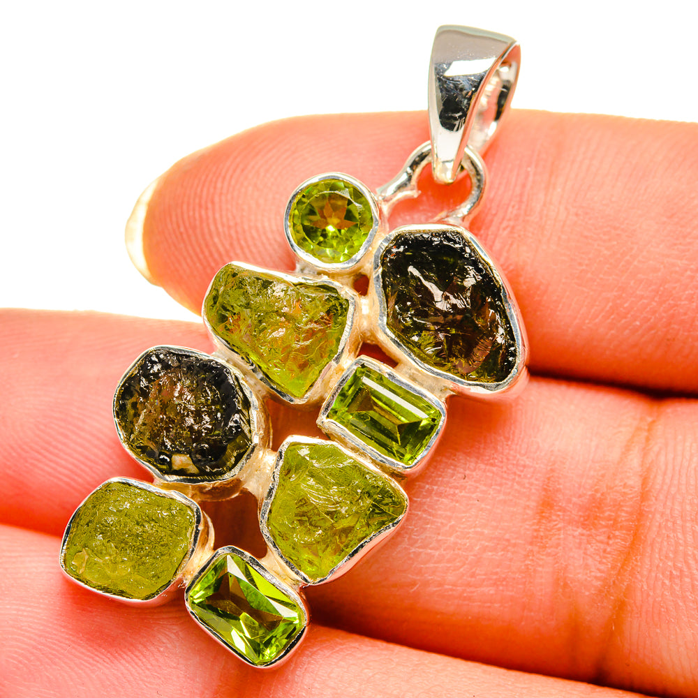 Czech Moldavite Pendants handcrafted by Anasilvercos - PD12208